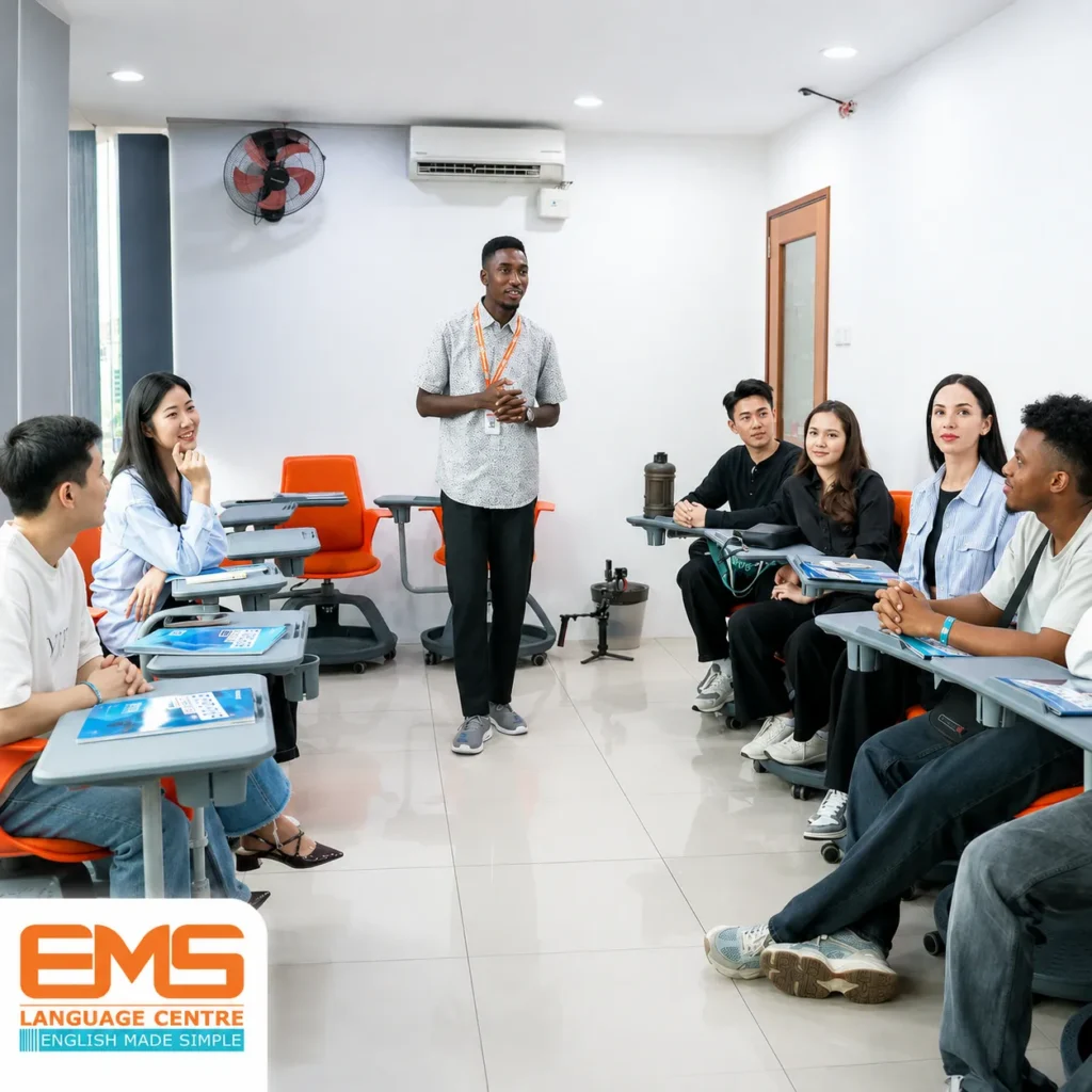 English fStudents practising English conversation in Malaysia