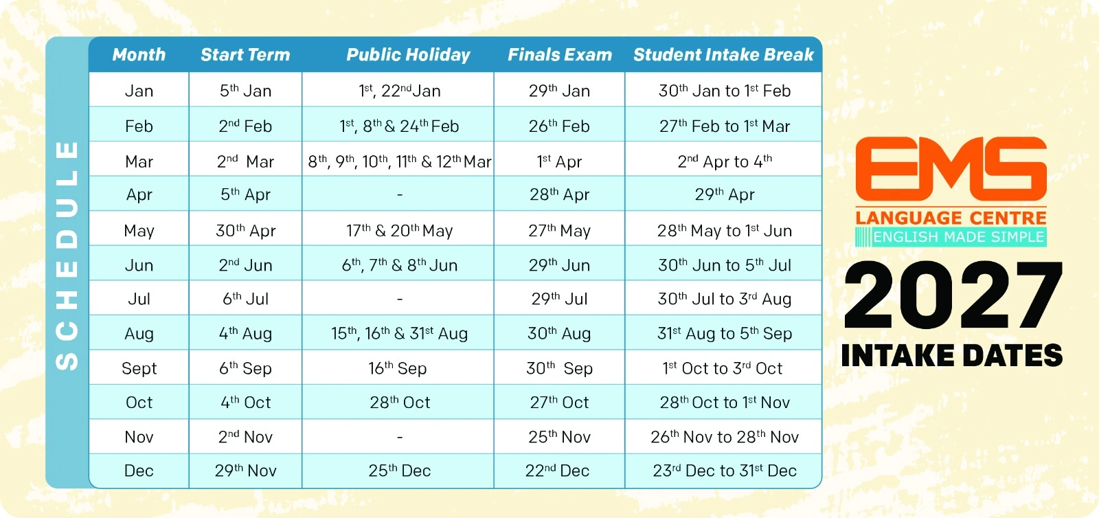 2027 calendar